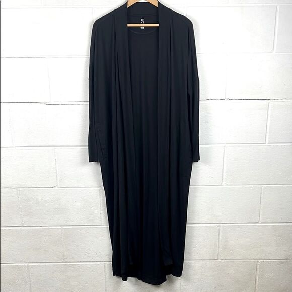 Alicia Keys x Athleta keys black long sleeve maxi pocket comfort robe - Picture 1 of 6